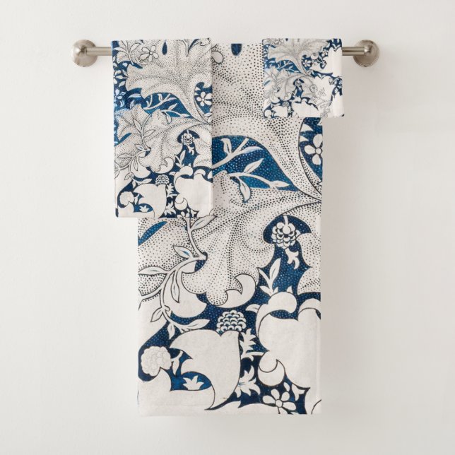 Vintage-William-Morris-Muster  Badhandtuch Set (Insitu)