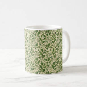 Vintage-William-Morris-Muster Floral Grün Kaffeetasse