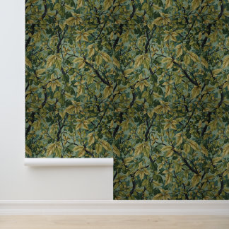 Vintage-William-Morris-Muster Floral Grün Tapete