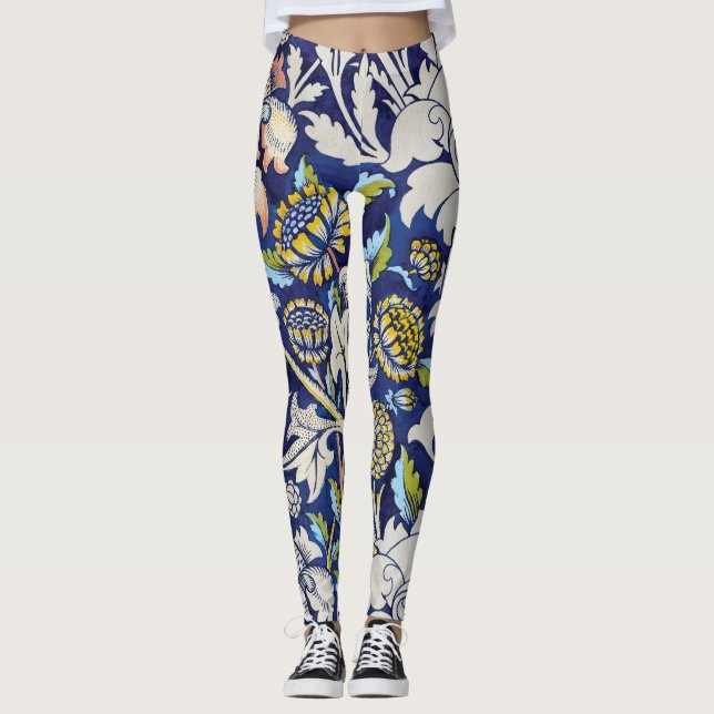 Vintage-William-Morris-Muster  Leggings (Vorderseite)