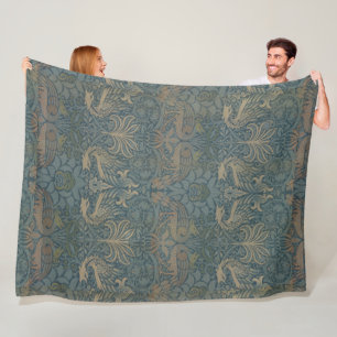 Vintage William Morris Pfau und Drache Fleecedecke
