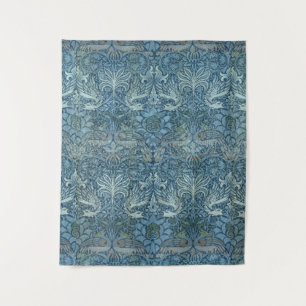 Vintage William Morris Pfau und Drache Wandteppich