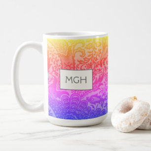 Vintage-William-Morris-Regenbogen-Botanik-Monogram Kaffeetasse