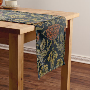 Vintage William Morris Rose und Lilie Großer Tischläufer