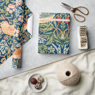 Vintage-William-Morris-''Strawberry-Thief''-Muster Geschenkpapier