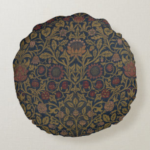 Vintage William Morris Veilchen und Akelei Rundes Kissen