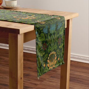 Vintage William Morris Violett und Akelei Großer Tischläufer