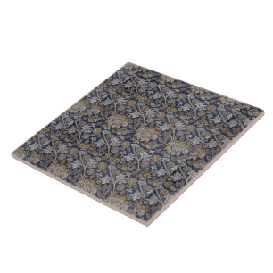 Vintage William Morris Wey-Muster Blaue Hintergrun Fliese