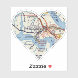 Vintage Williamsburg-Karte Aufkleber