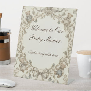 vintage Willkommensschild für Babyparty, Sockelschild