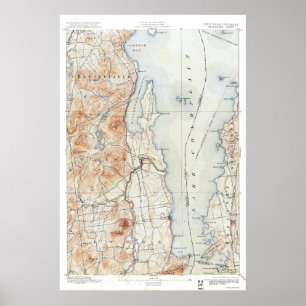 Vintage Willsboro New York Topografische Karte Poster