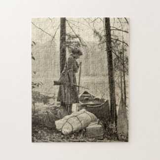 Vintage Winchester Gewehr Sportlerin Natur Puzzle