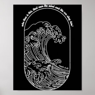 Vintage Wind Und Wellen gehorchen christlich Jesus Poster