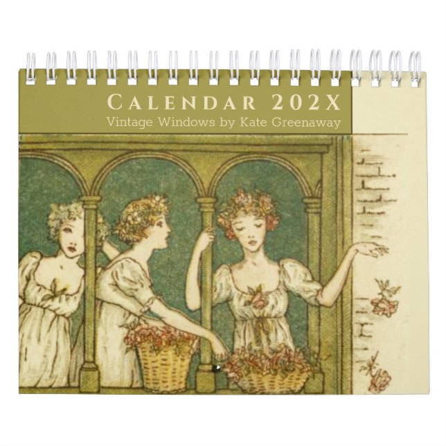 Vintage Windows von Kate Greenaway Girls & Childre Kalender (Titelbild)