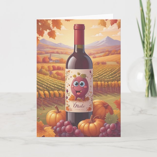 Vintage Wine Barrel Celebration Karte (Vorderseite)