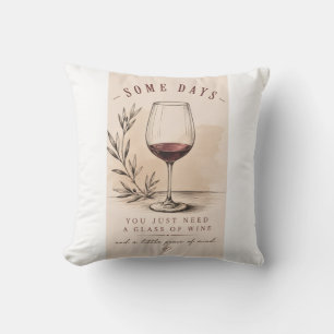 Vintage Wine Lover Red Wine Design Kissen