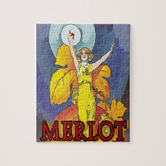 Vintage Wine Merlot Plakate Puzzle (Vertikal)