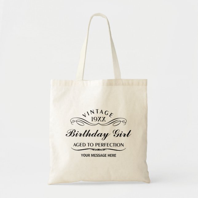 Vintage Wine Person Funny Birthday Geschenktasche Tragetasche (Vorne)