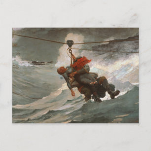 Vintage Winslow Homer Die Lebenslinie Postkarte