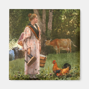 Vintage Winslow homer Die Milchmagd Magnet