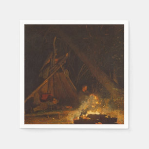 Vintage Winslow Homer Lagerfeuer Serviette