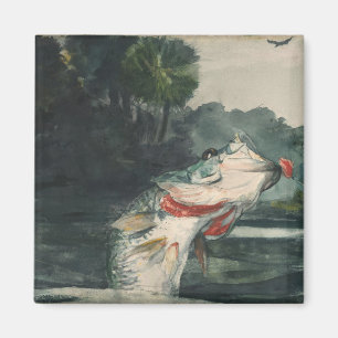 Vintage Winslow Homer Life-Size Schwarzbarsch Magnet