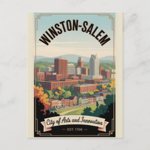 Vintage Winston-Salem North Carolina Retro-Reisezi Feiertagspostkarte