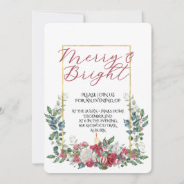 Vintage Winter Botanical Christmas Elegance Einladung