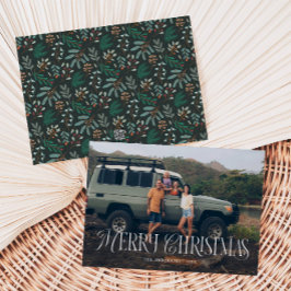 Vintage Winter Botanicals Frohe Weihnachten Foto