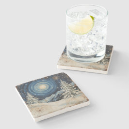 Vintage Winter Christmas Escape Steinuntersetzer