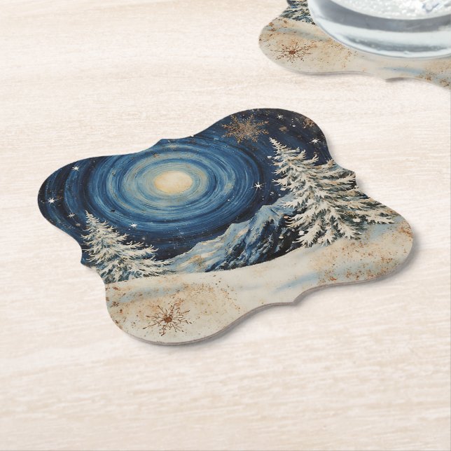 Vintage Winter Christmas Escape Untersetzer (angewinkelt)