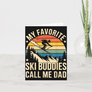 Vintage-Winter-Dad-Spruch Lieblings-Ski-Kumpels Karte