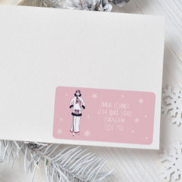 Vintage Winter Fashion Adressaufkleber