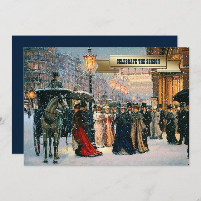 Vintage Winter Pariser Feier Einladung (Vorne/Hinten)