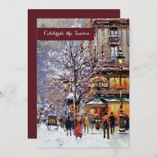 Vintage Winter Pariser Feier Einladung