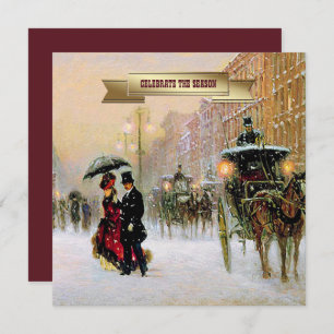 Vintage Winter Pariser Feier Einladung