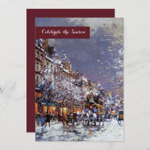 Vintage Winter Pariser Feier Einladung