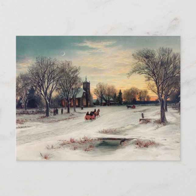 Vintage Winter Postkarte (Vorderseite)