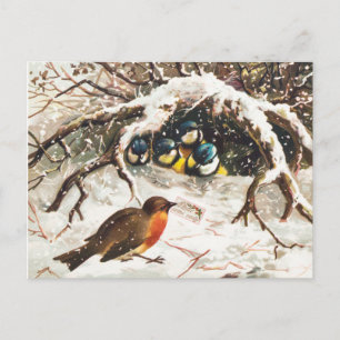 Vintage Winter Postkarte
