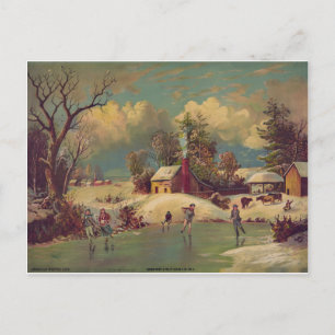 Vintage Winter Postkarte