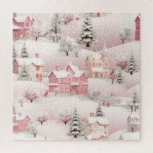 Vintage Winter-Snowy Village Landschaft