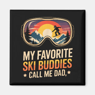 Vintage-Winter-Vater-Spruch favorisierte Skibuddie Magnet
