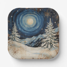 Vintage Winter Weihnachts Escape Pappteller
