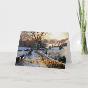 Vintage Winter-Weihnachtslandschaft mit Schnee Feiertagskarte