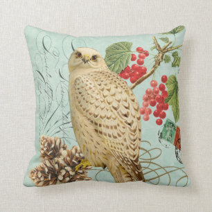 Vintage-Winter-Weiß-Eulen-Kissen Kissen