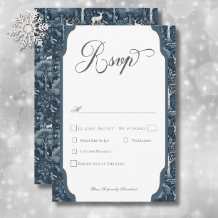 Vintage Winter William Morris Elegante Hochzeit RSVP Karte