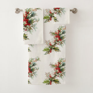 Vintage-Winterbeeren Badhandtuch Set