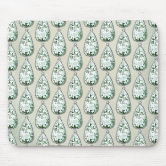 Vintage Winterdiamanten aquamarine Nashörner vikto Mousepad (Vorne)