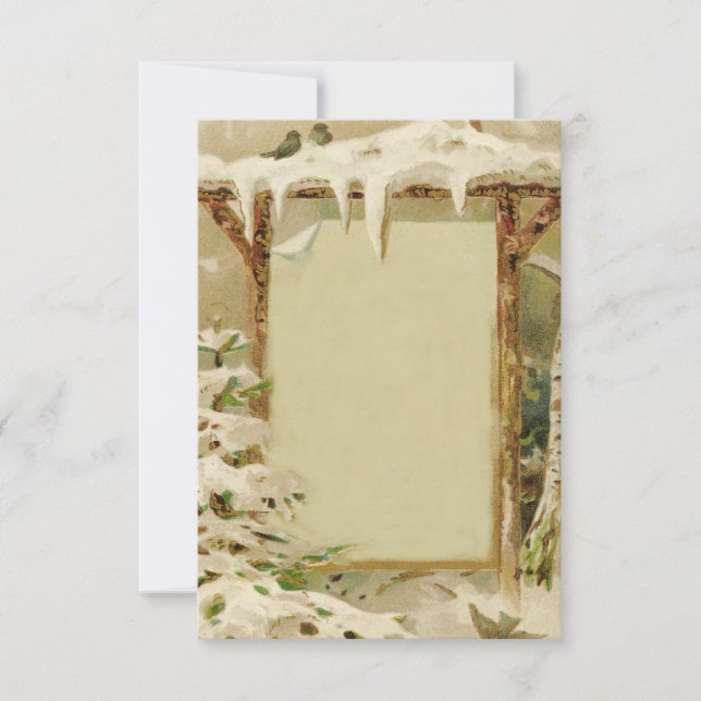 Vintage Wintergartenszene Text hinzufügen (Vorderseite)