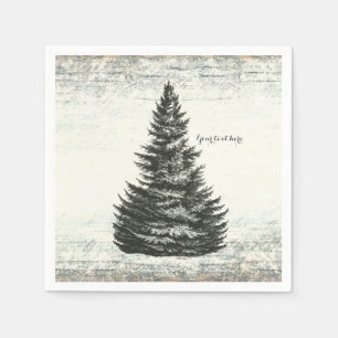 Vintage Winterkiefer Rustikales Holz Landparty Serviette
